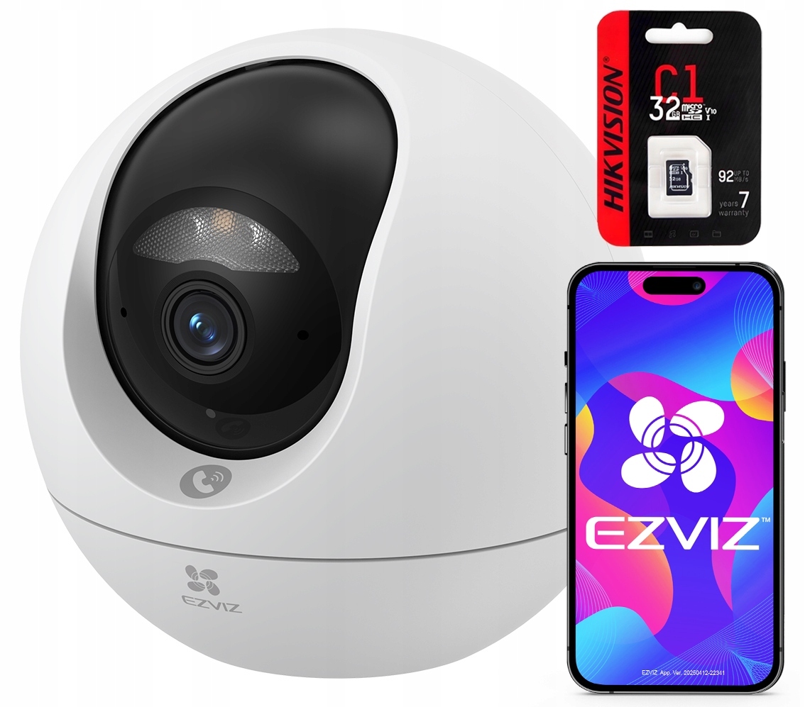 WiFi kamera Ezviz C6c 4K 8Mpx UltraHD otočná opatrovateľka karta Sd 32Gb