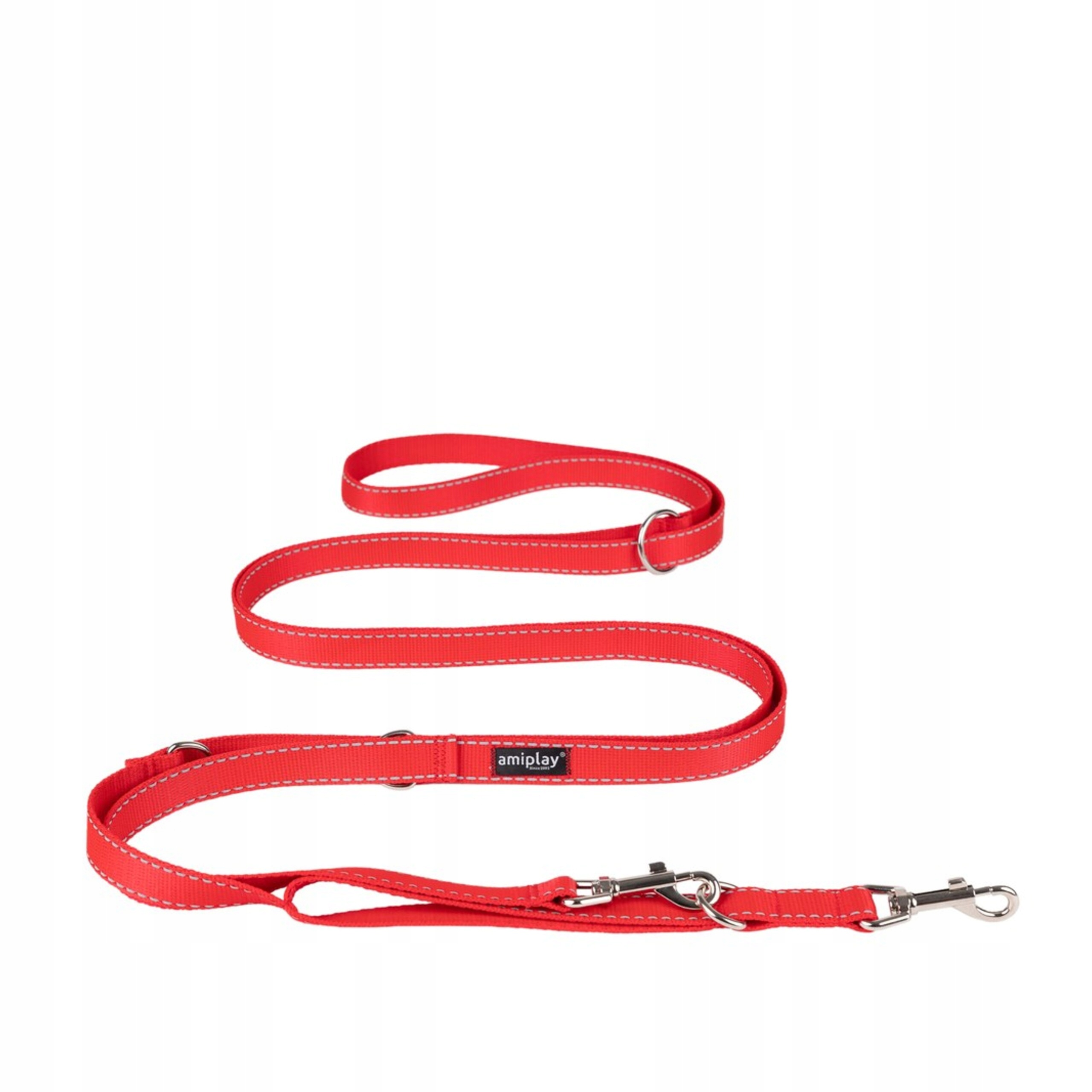 Levně Vodítko pro psa Amiplay Reflective přepínací červená XL 200 400 x 2,5 cm