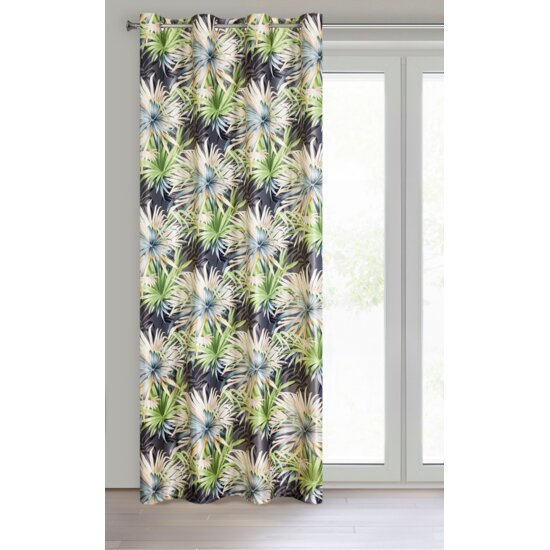 GRAFITOWA ZASŁONA Z WELWETU LIŚCIE PALMOWE WERONA Marka Eurofirany