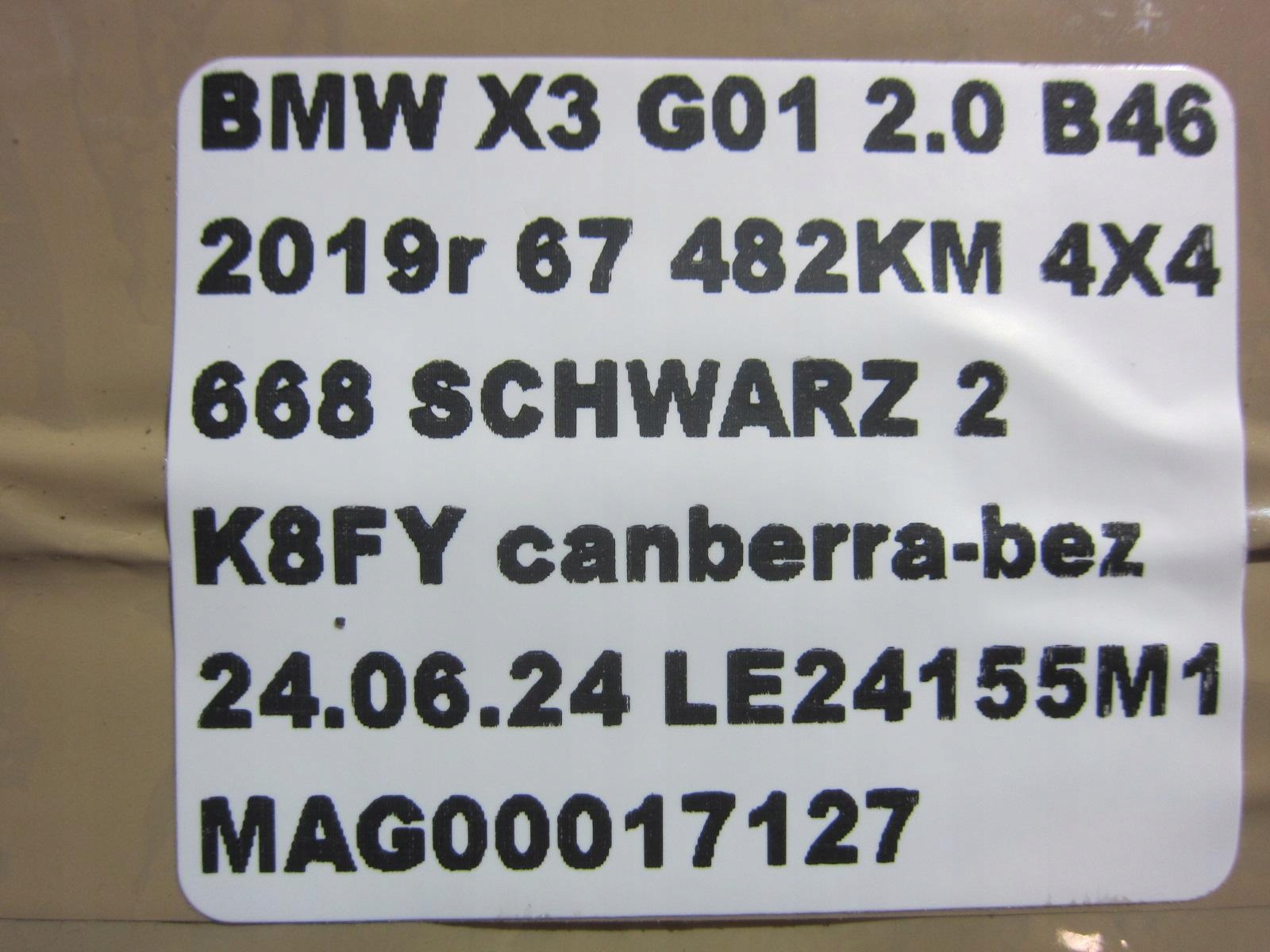 BMW X3 G01 B46 computer control unit of the engine module 8744139 12148678938 9896978