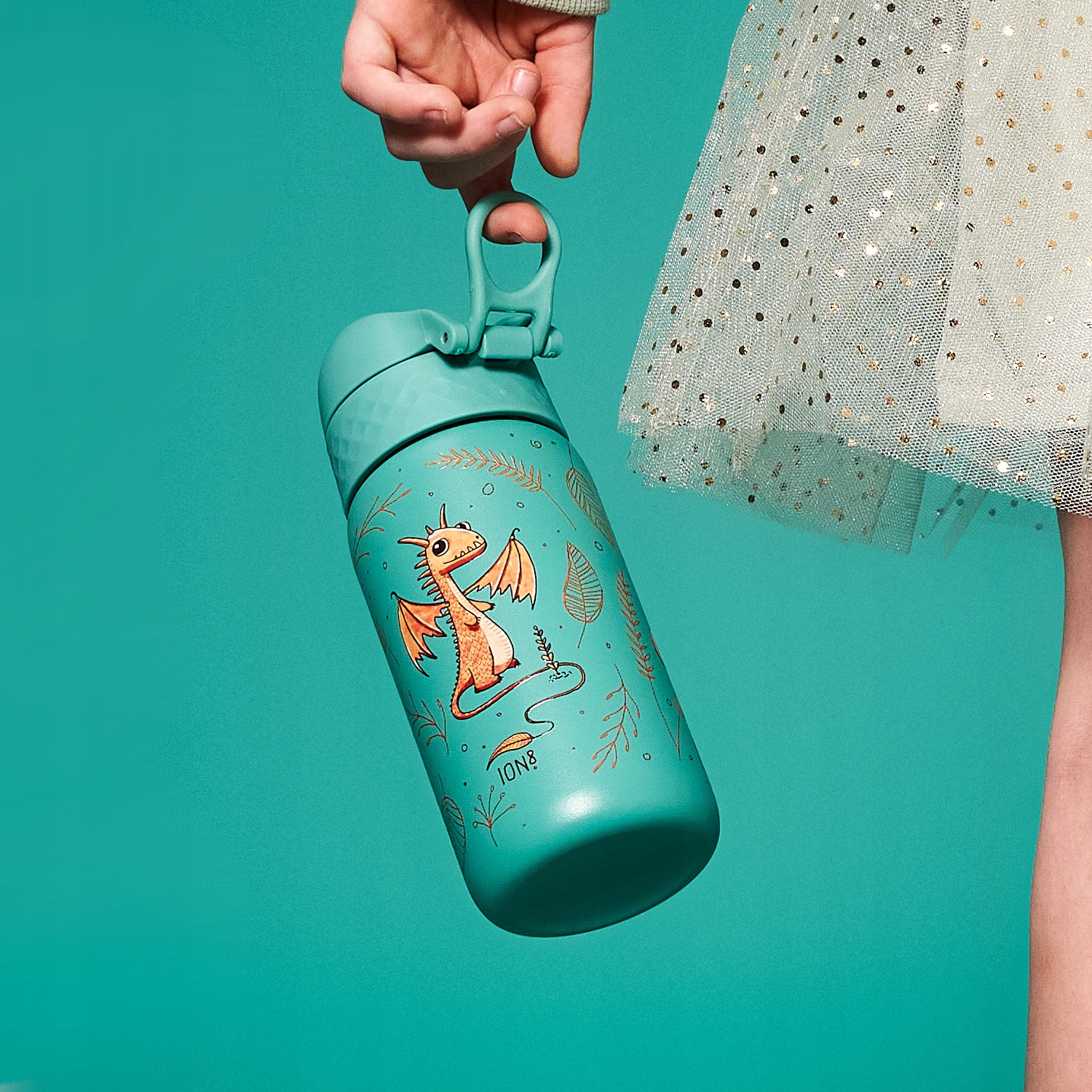 METALOWY BIDON STAL NIERDZEWNA ZIELONY W SMOK DRAGON ION8 400 ml Marka Ion8