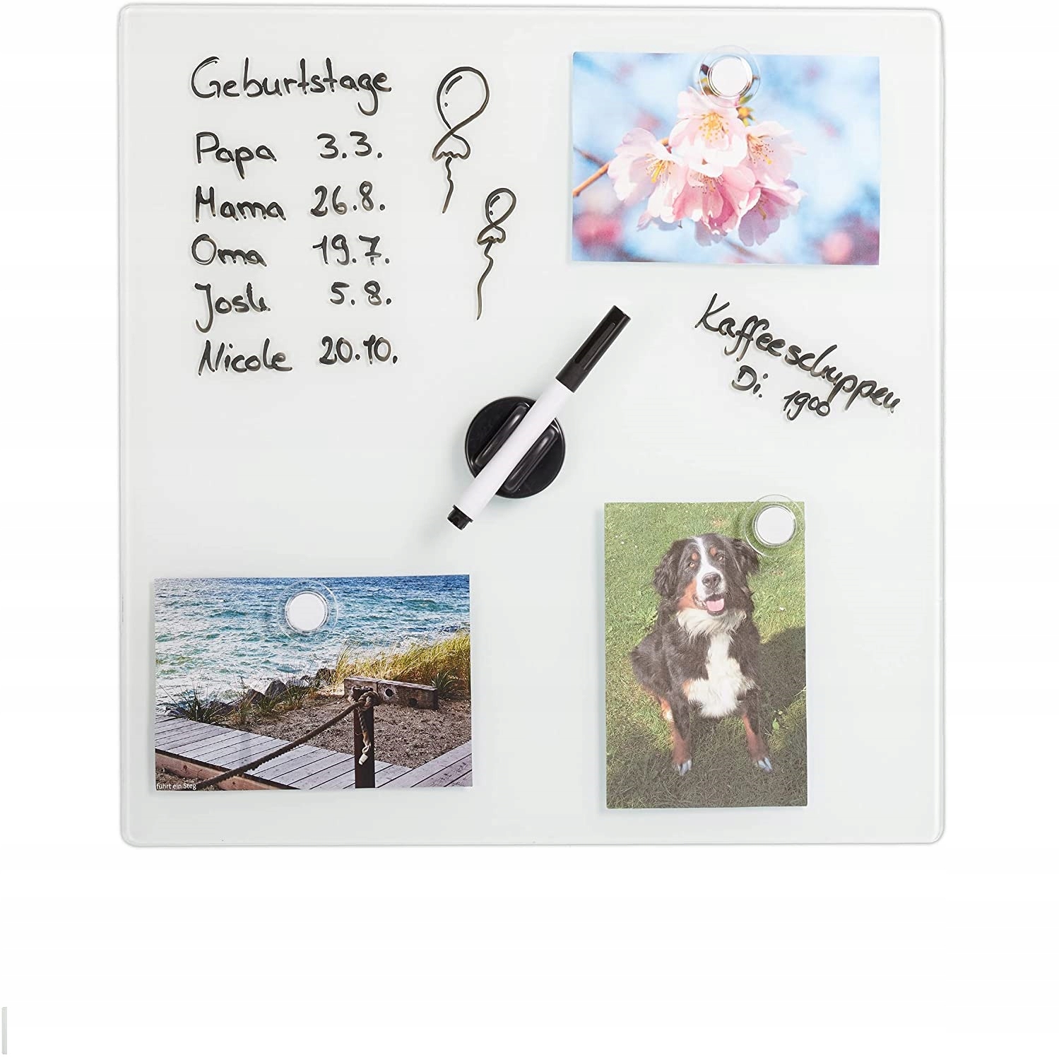 Tablica suchościeralna magnetyczna 40 x 40 cm 10022750