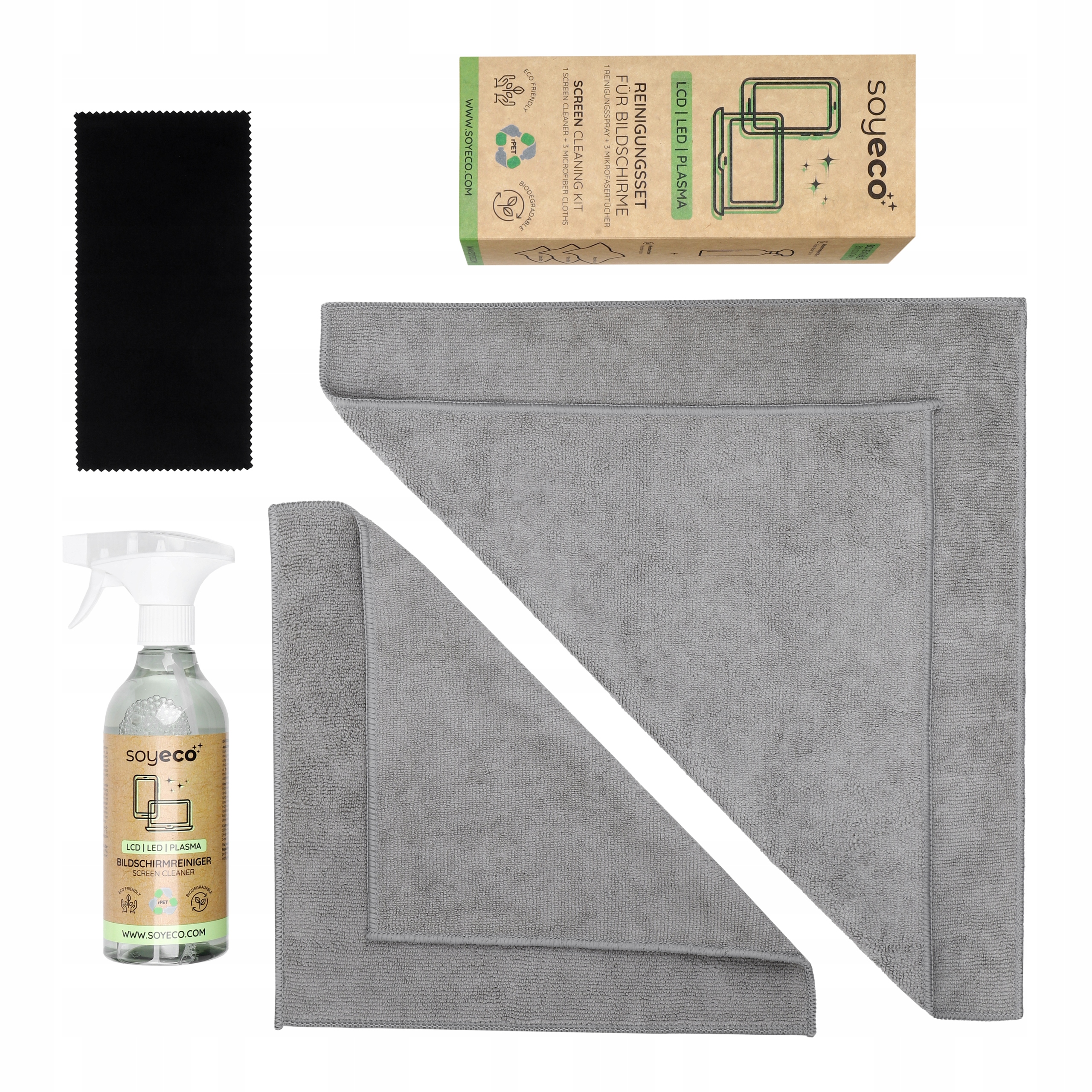 PŁYN DO CZYSZCZENIA EKRANÓW TV LCD LCD MONITORÓW ZESTAW Z MIKROFIBRĄ x3 | Kod producenta SECO011