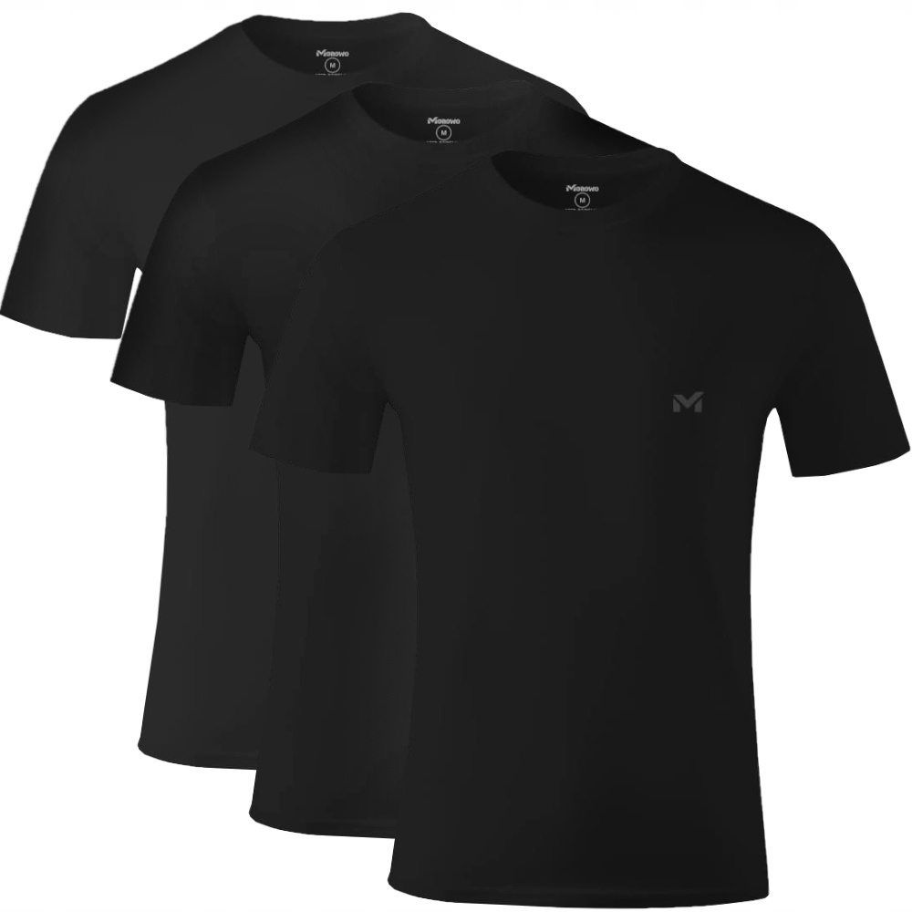 Zestaw 3X Koszulka Męska Czarna Bawełniana Morowo Premium T-shirt L