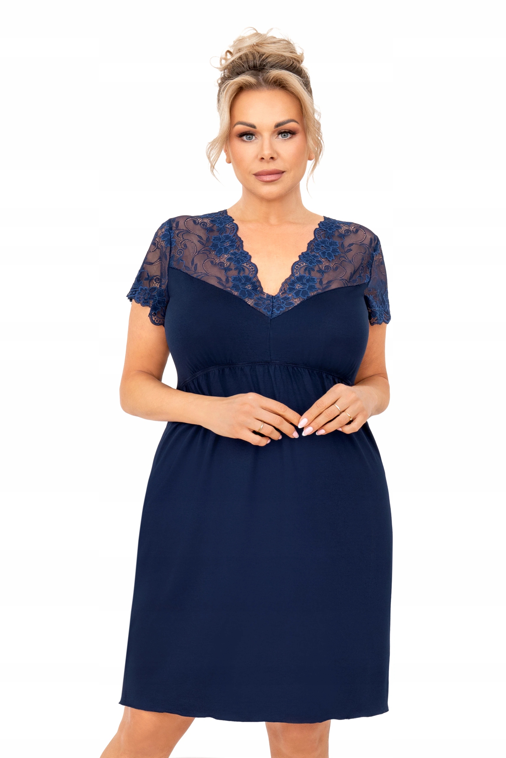 Donna Košile noční Livia Plus Dark Blue Tmavě modrá, XXXXL