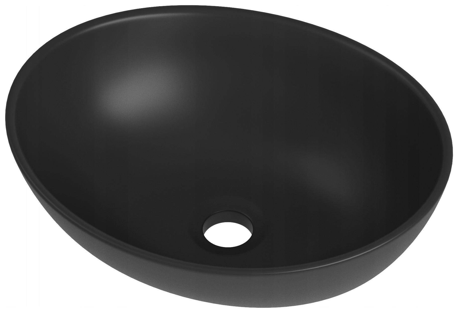 Umývadlo Na Dosku Okrúhle Čierne Keramické Do Kúpeľne 41x33 cm Astro