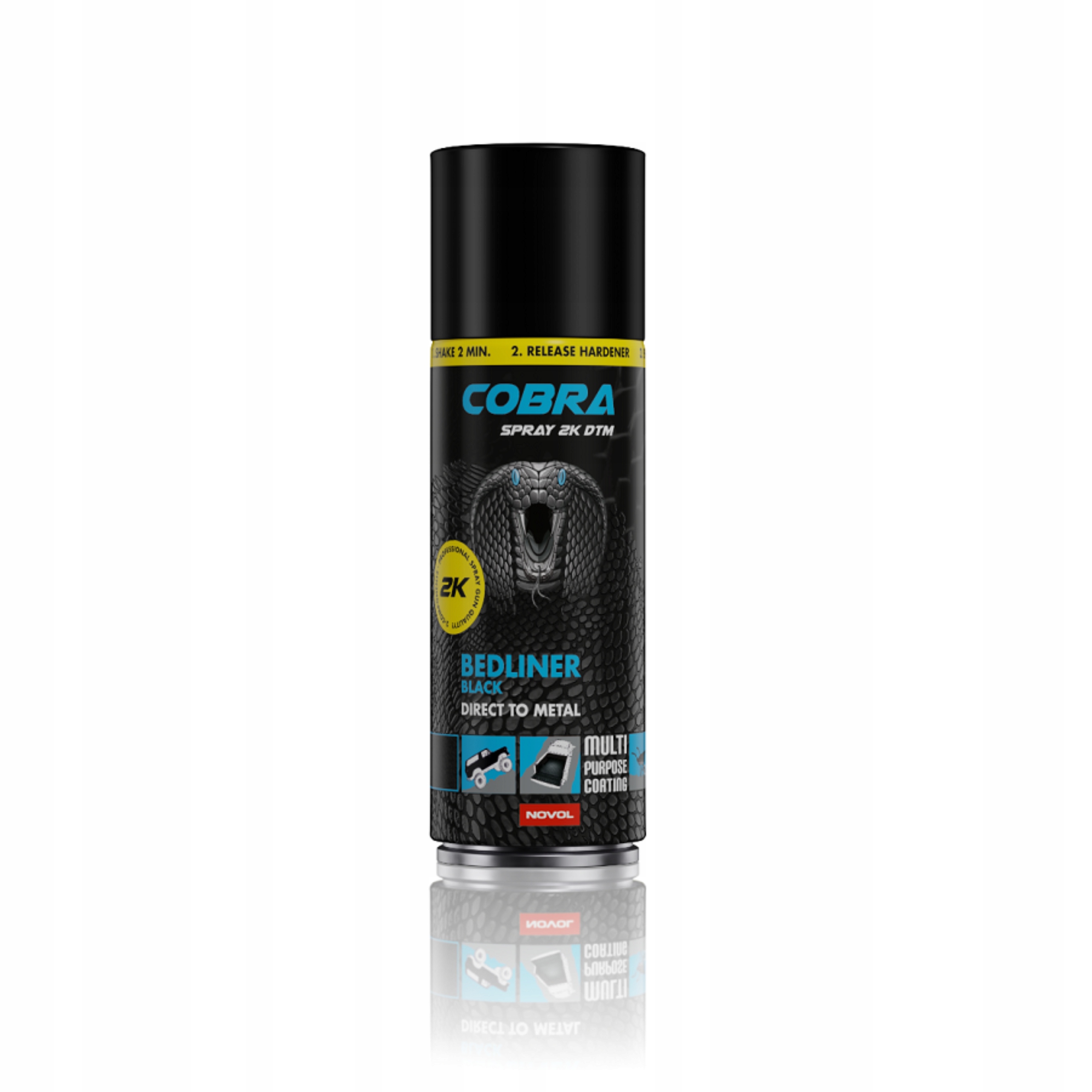 Cobra Poliuretanowa Powłoka Ochronna Czarna Novol Cobra Spray 2K Dtm 400ml