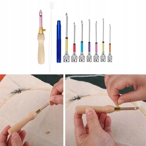 9 Výšivka Stitching Punch Needle Poking Nástroje pro