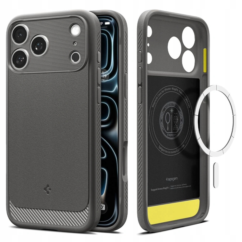 Pouzdro Spigen Rugged Armor Mag MagSafe pro iPhone 17 Pro Max – šedé