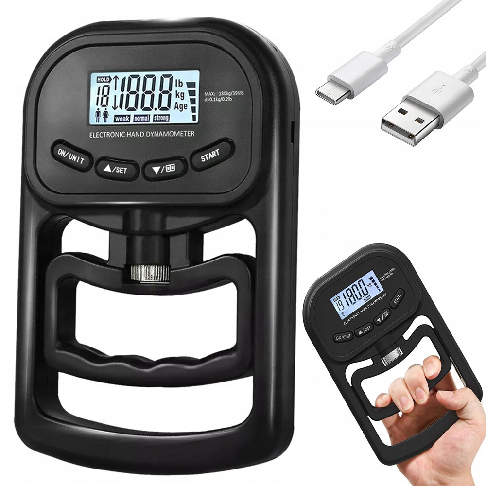 Elektroniczny Miernik Siły Chwytu Inteligentny Cyfrowy Grip Tester 180kg