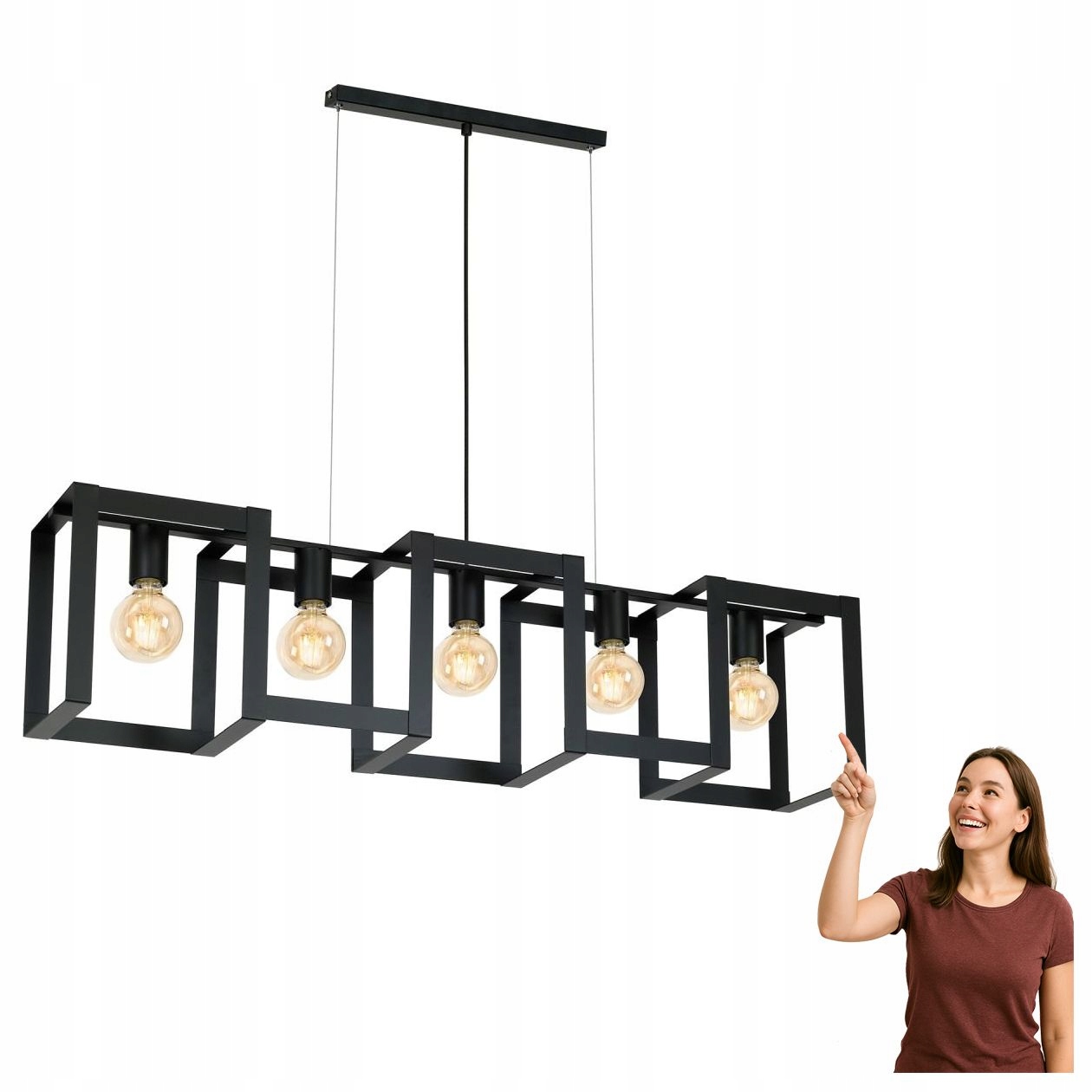 Kovová závěsná lampa 5-bodová nad stůl Kartel 845 Luminex