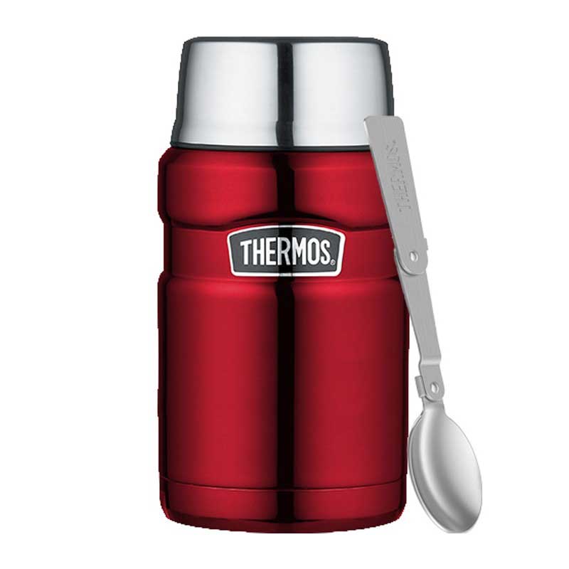 Thermos Termos na jedzenie z składaną łyżką i kubkiem czerwony 173051