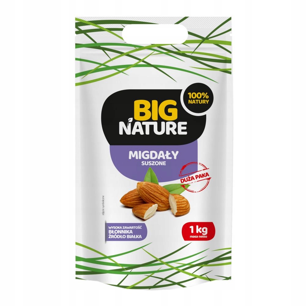 Migdały 1kg Duża Paka - BIG NATURE — 2