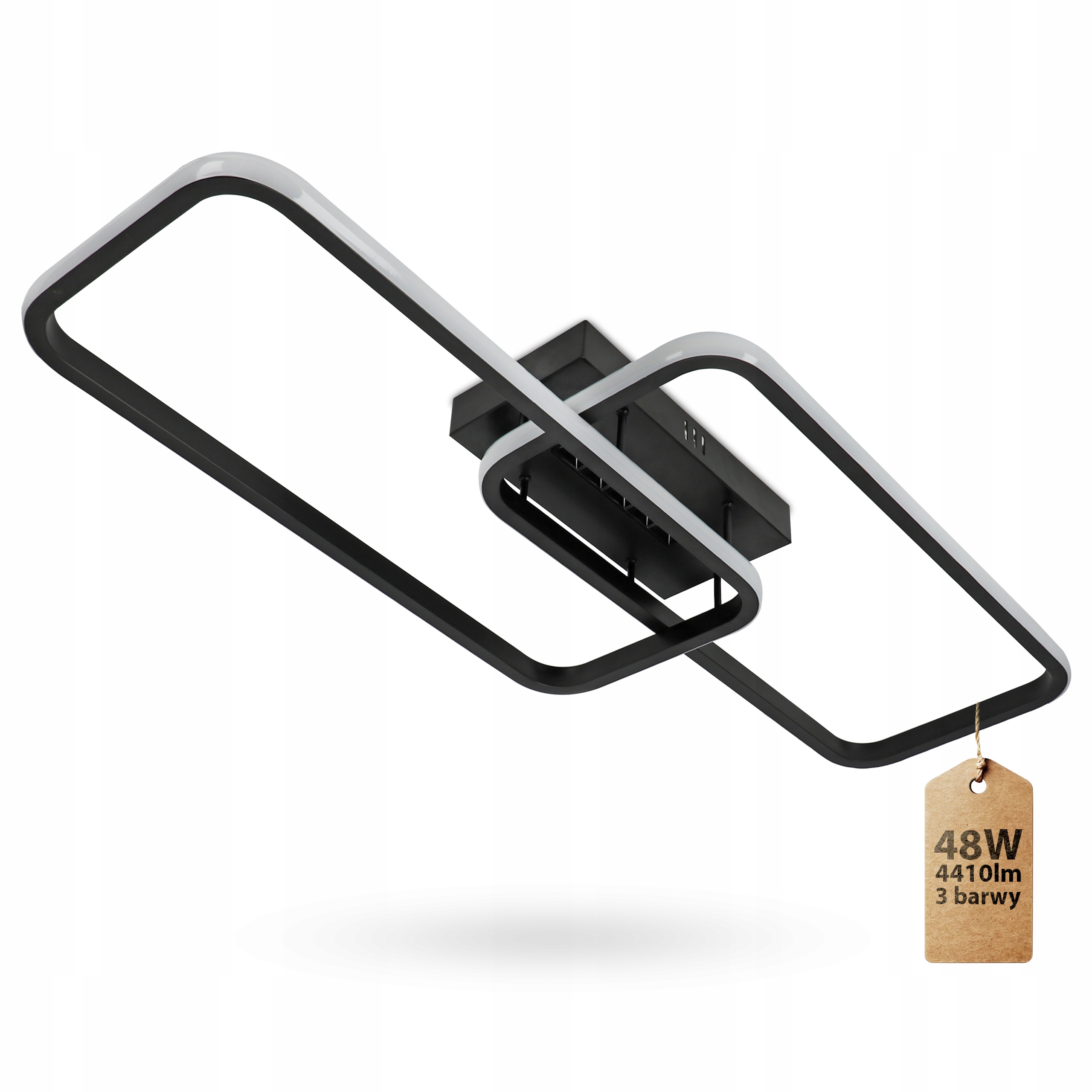 stropní svítidlo Led Stropní Svítidlo Černý lustr 3 barvy do kuchyně 48W 4410lm Ugr