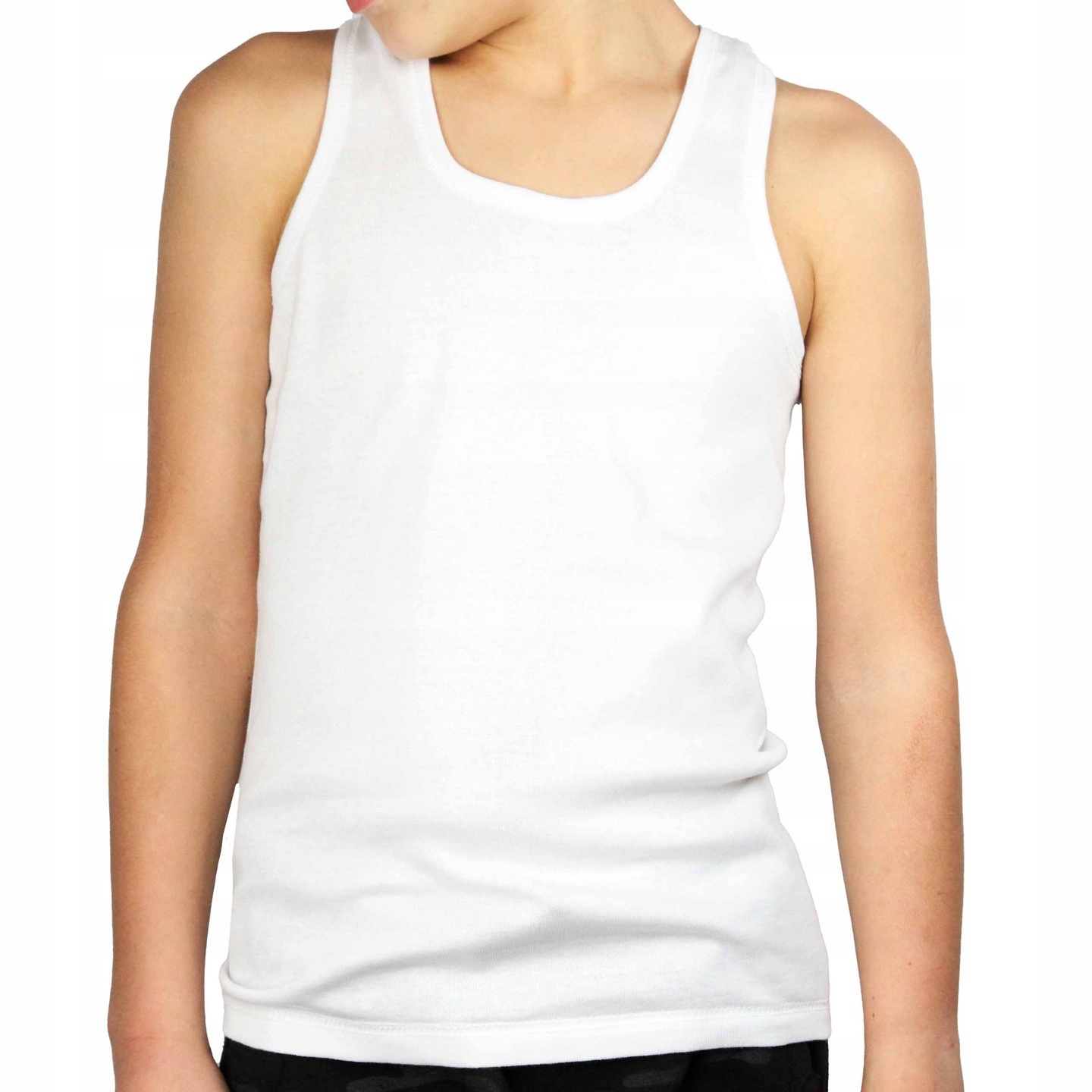 PODKOSZULKA KOSZULKA NA RAMIĄCZKACH BIAŁA 122-128