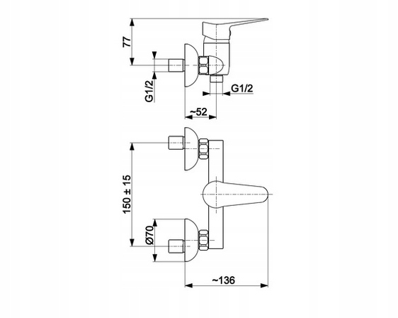Bateria natryskowa ścienna Kfa LEONIT chrom EAN (GTIN) 5907571530279