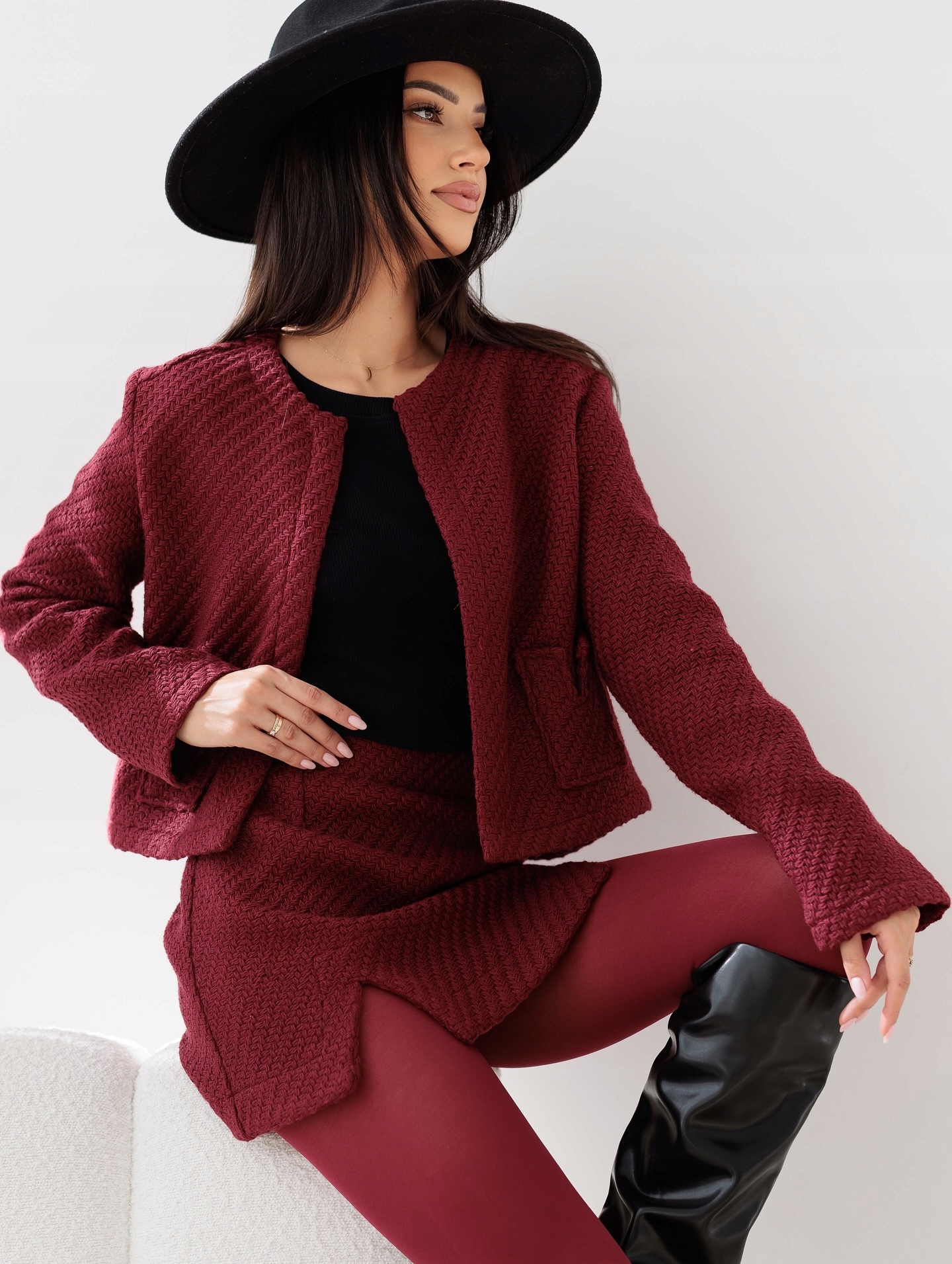 By O La La ...! Sako Sukně Burgundová (merlot) Velikost 36