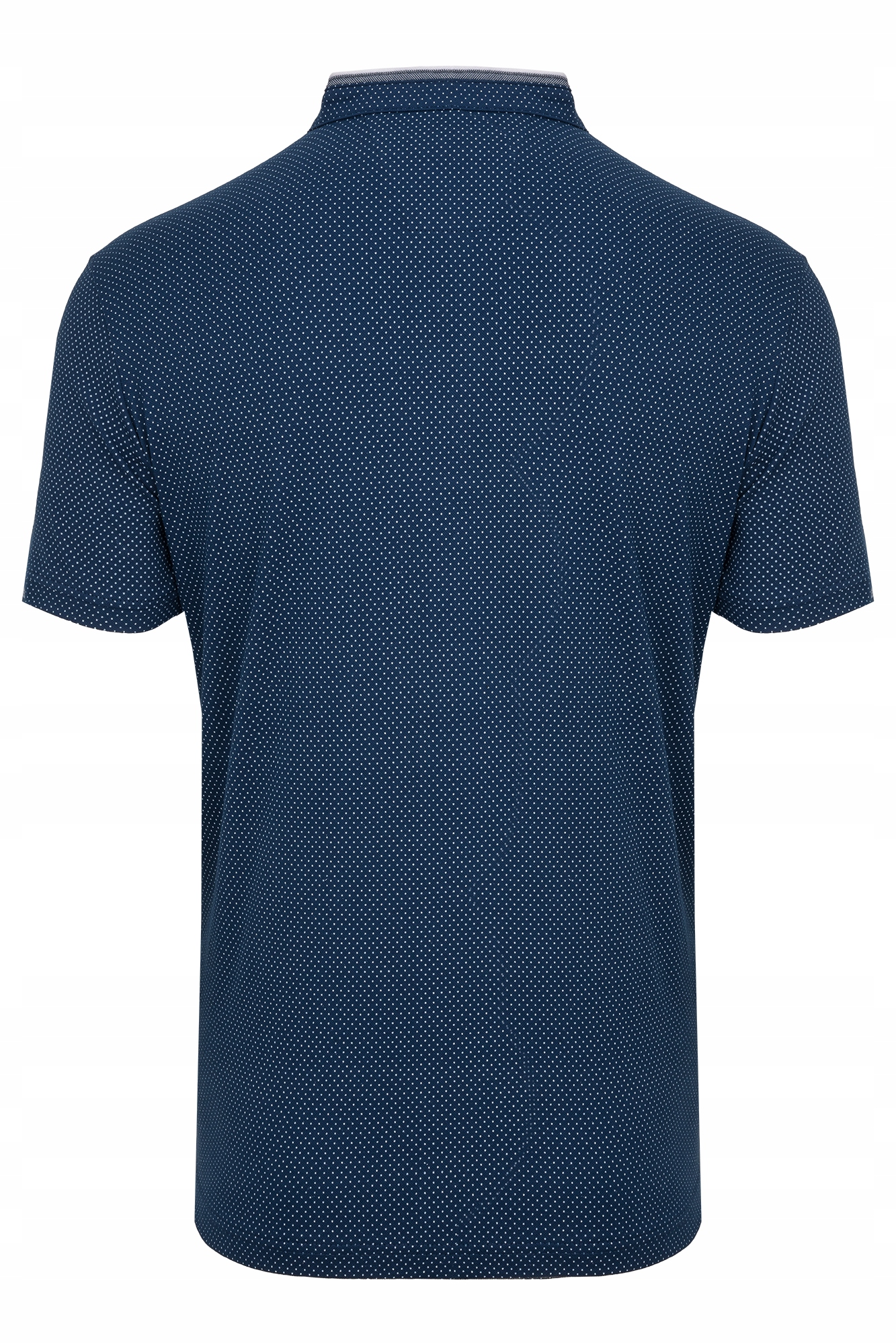 KOSZULKA MĘSKA T-SHIRT STÓJKA NIEBIESKA WZORY L Wzór dominujący groszki