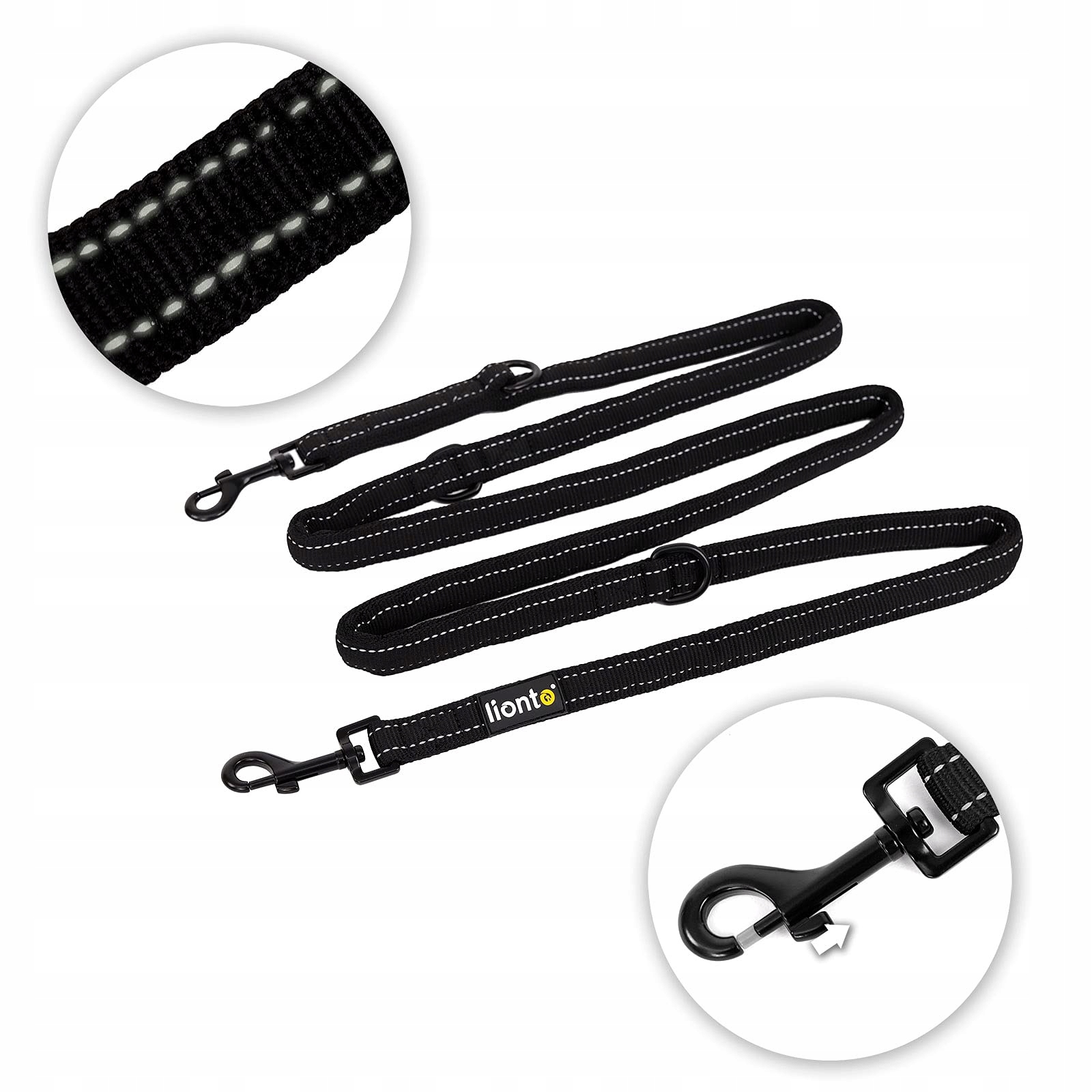 Levně Regulovatelné tenké Vodítko pro 2 psy Čern 2 m