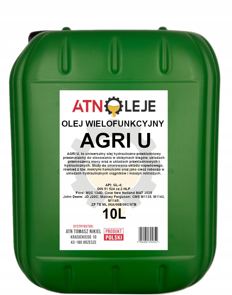 Olej Hydrauliczno-przekładniowy Agro U 10L Agri U Olej Wielofunkcyjny