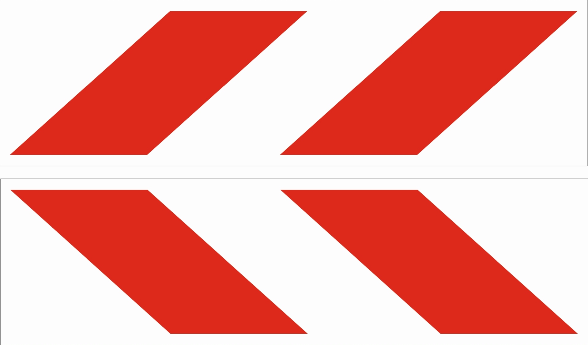 naklejki OSTRZEGAWCZE na MASZYNY ROBOCZE pasy 46 cm ODBLASK LAMINAT 2 szt.