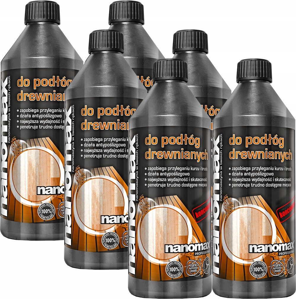 Levně Set Čisticí prostředek na dřevěné podlahy Nanomax Professional 1L x6