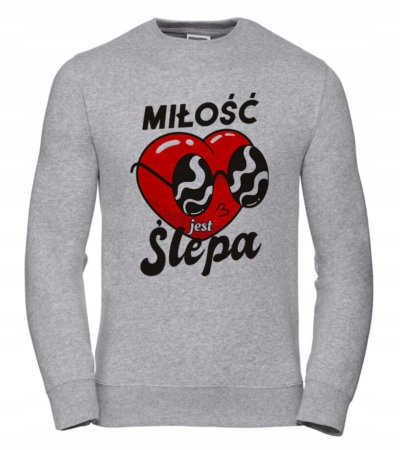 Pánská Mikina Láska je slepá Xs Šedá Pro něj Chlapa Manžela Chlapa