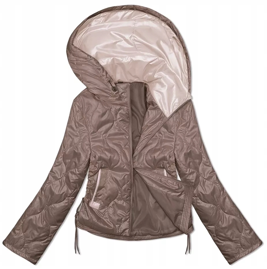 Bunda S S Kapucí B8235 Tmavě Béžová XXL (44)