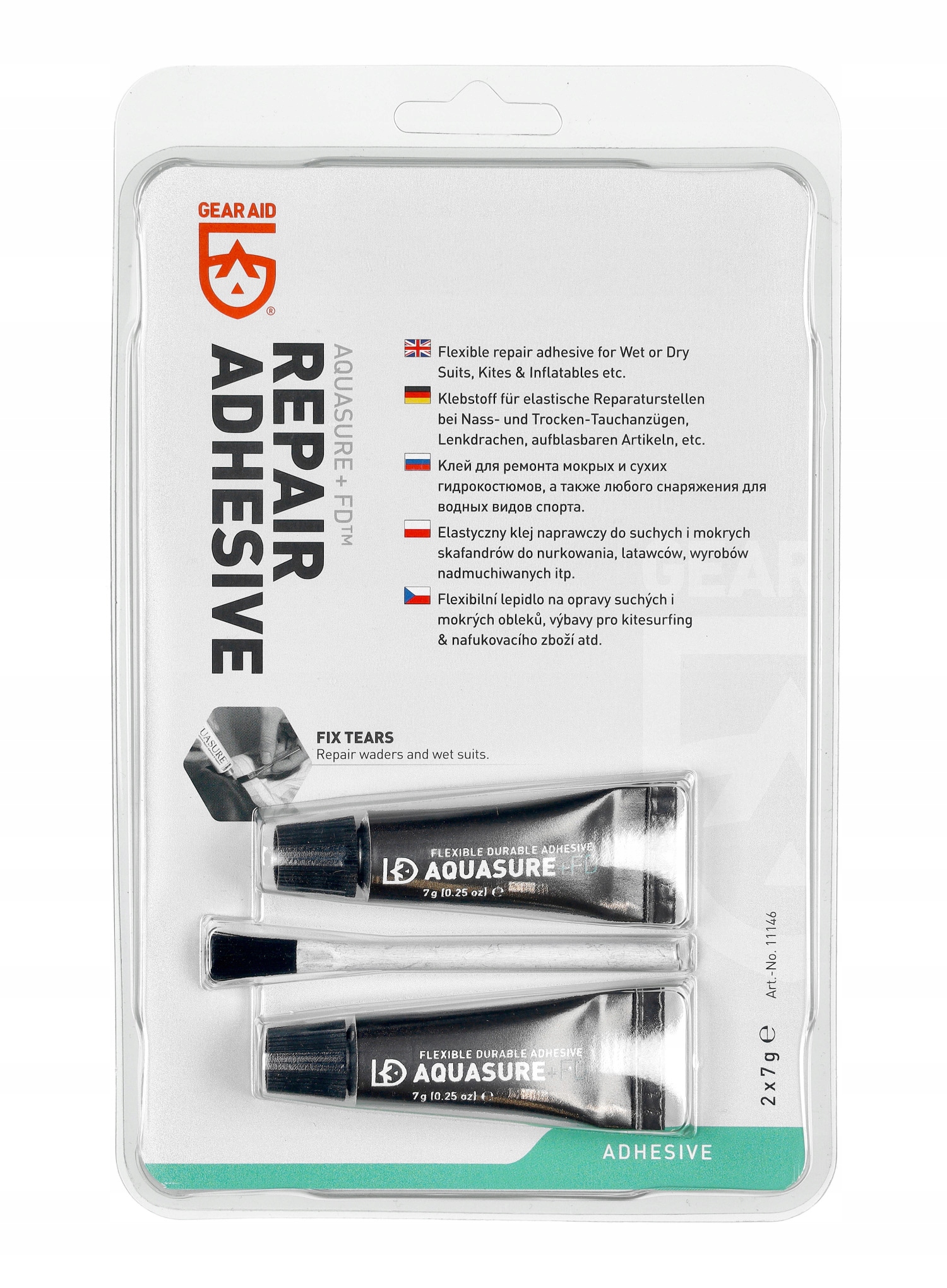 Klej naprawczy uretanowy Gear Aid Aquasure Fd 2x 7g do sprzętu wodnego