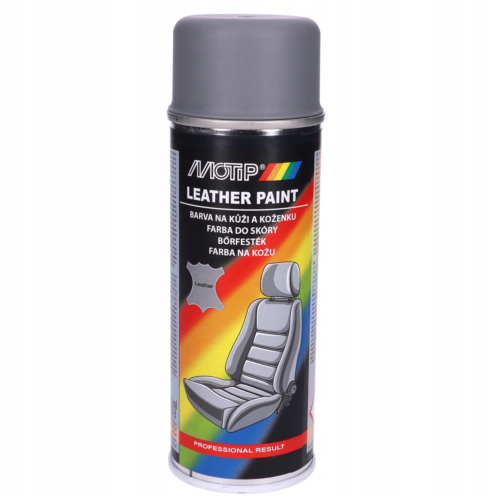 

Lakier Farba Do Skóry Winylu Spray Szary Motip