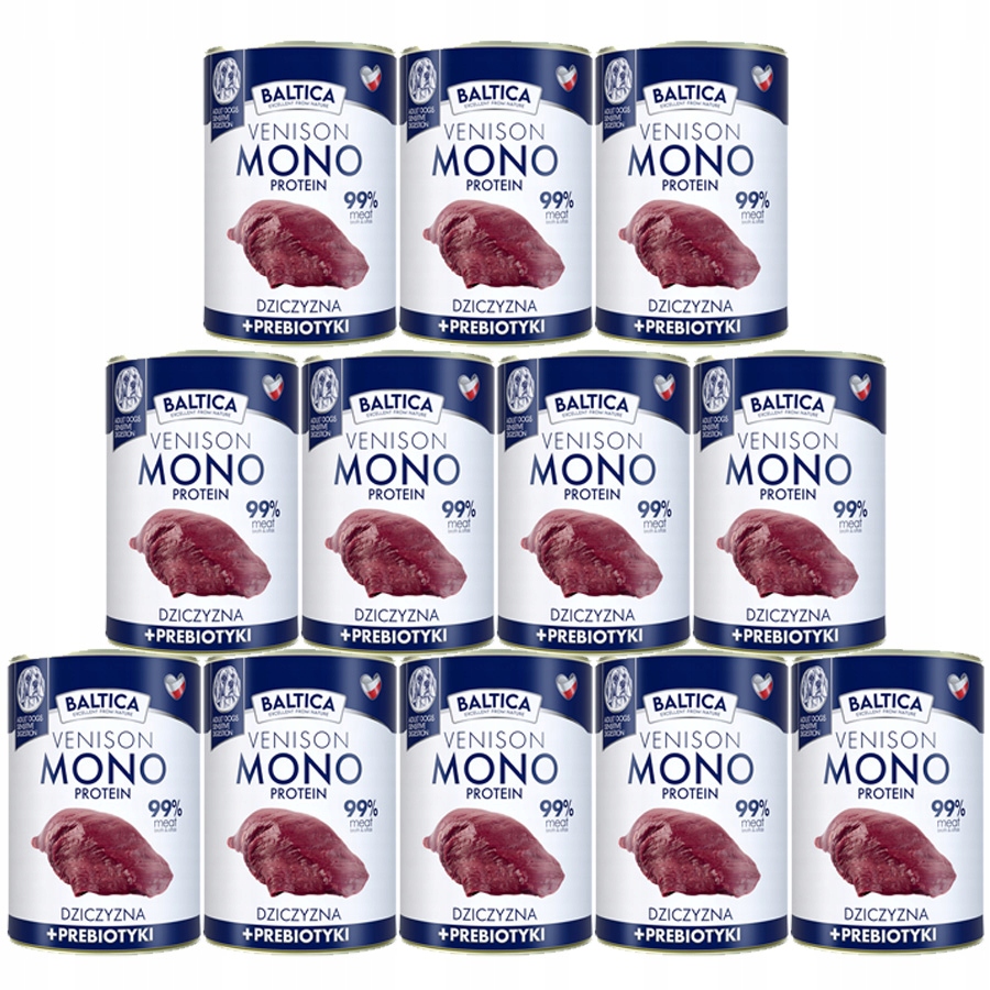 Levně Baltica Monoprotein Zvěřina s prebiotiky pro psa Plechovka 12 x 400 g