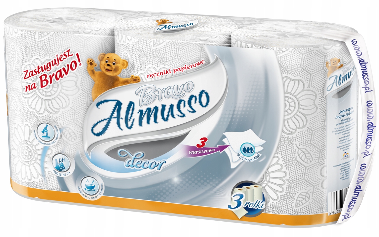 Levně 3X Almusso Papírový ručník Bravo Šedý 3ks