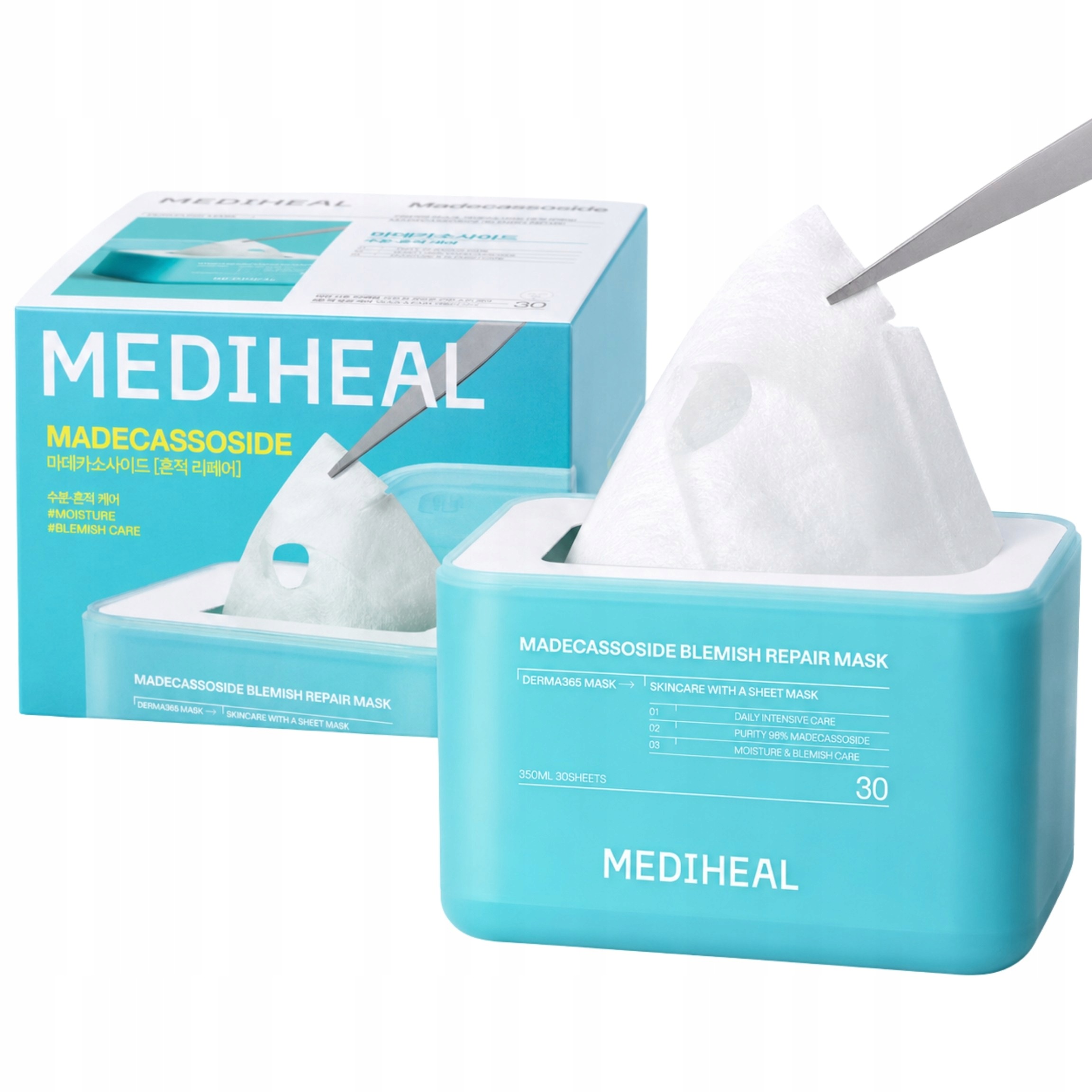 Maski w Płachcie z Madekasozydem Tonizujące Rozjaśniające 30 szt. Mediheal