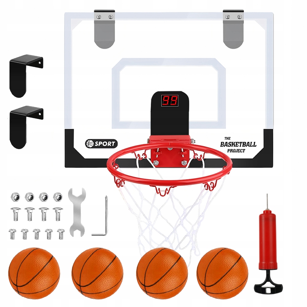 Mini Basketbal Sada Přenosných Basketbalová Obruč 4 Míčky Pro Děti