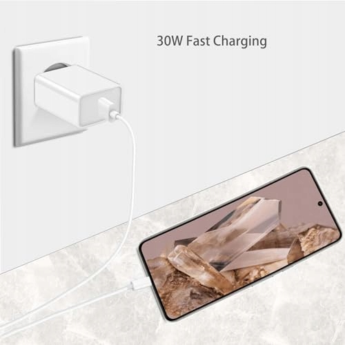 Ładowarka USB C 30 W zasilacz do Google Pixel 8/7/6 Biała — miniatura 3