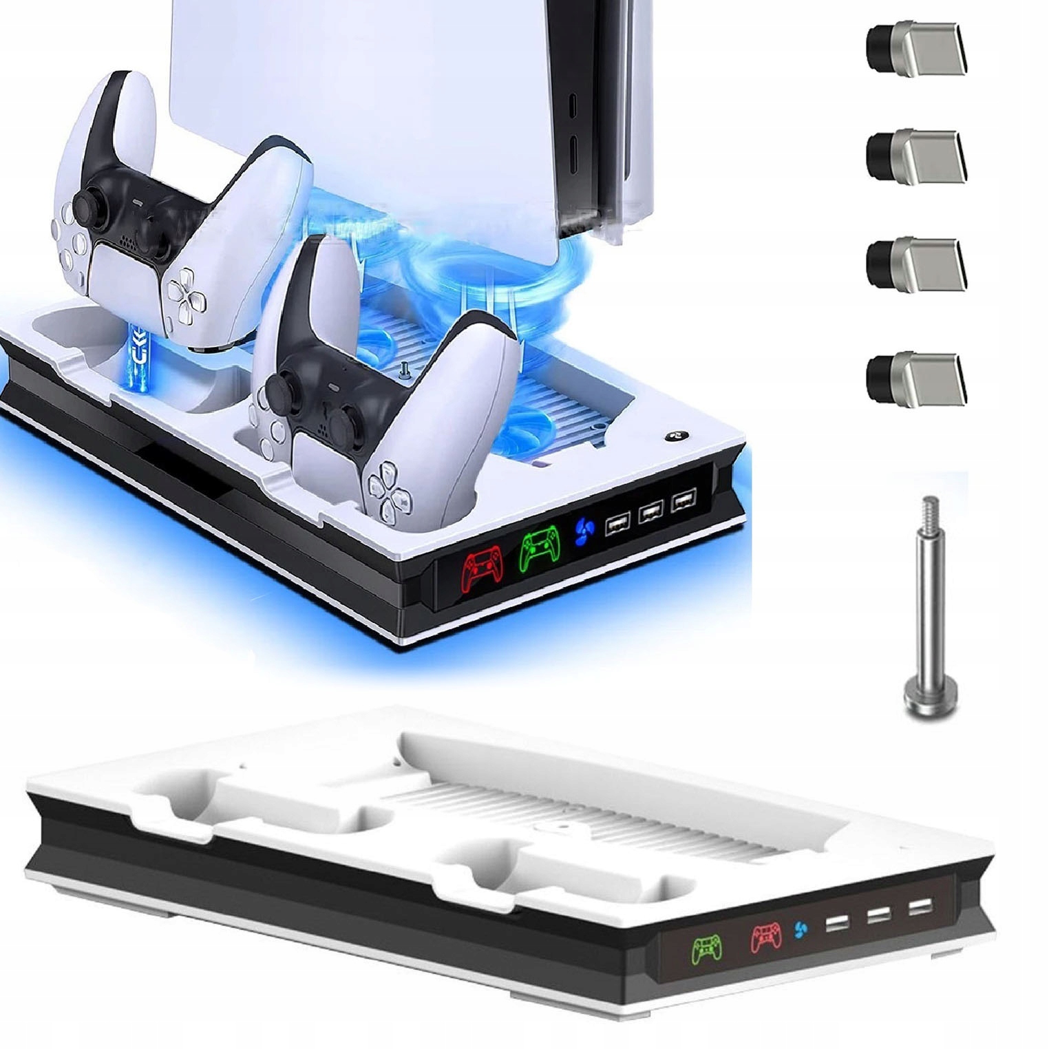 Podstawka Chłodząca Podwójne Szybkie Stacja Ładowarka Dwa Wskaźniki Led