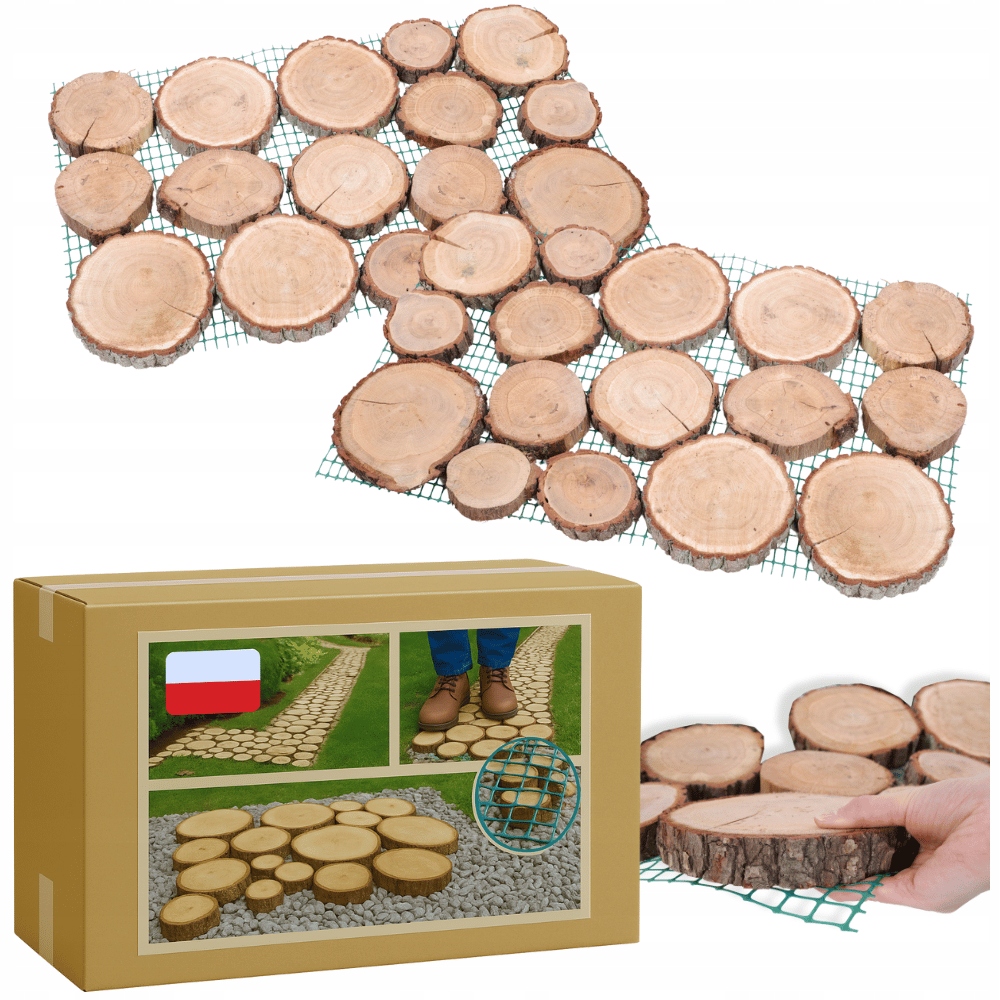Zahradní cesta 80x50x3 cm chodník z dřevěné pláty Dub cesty Eko X2