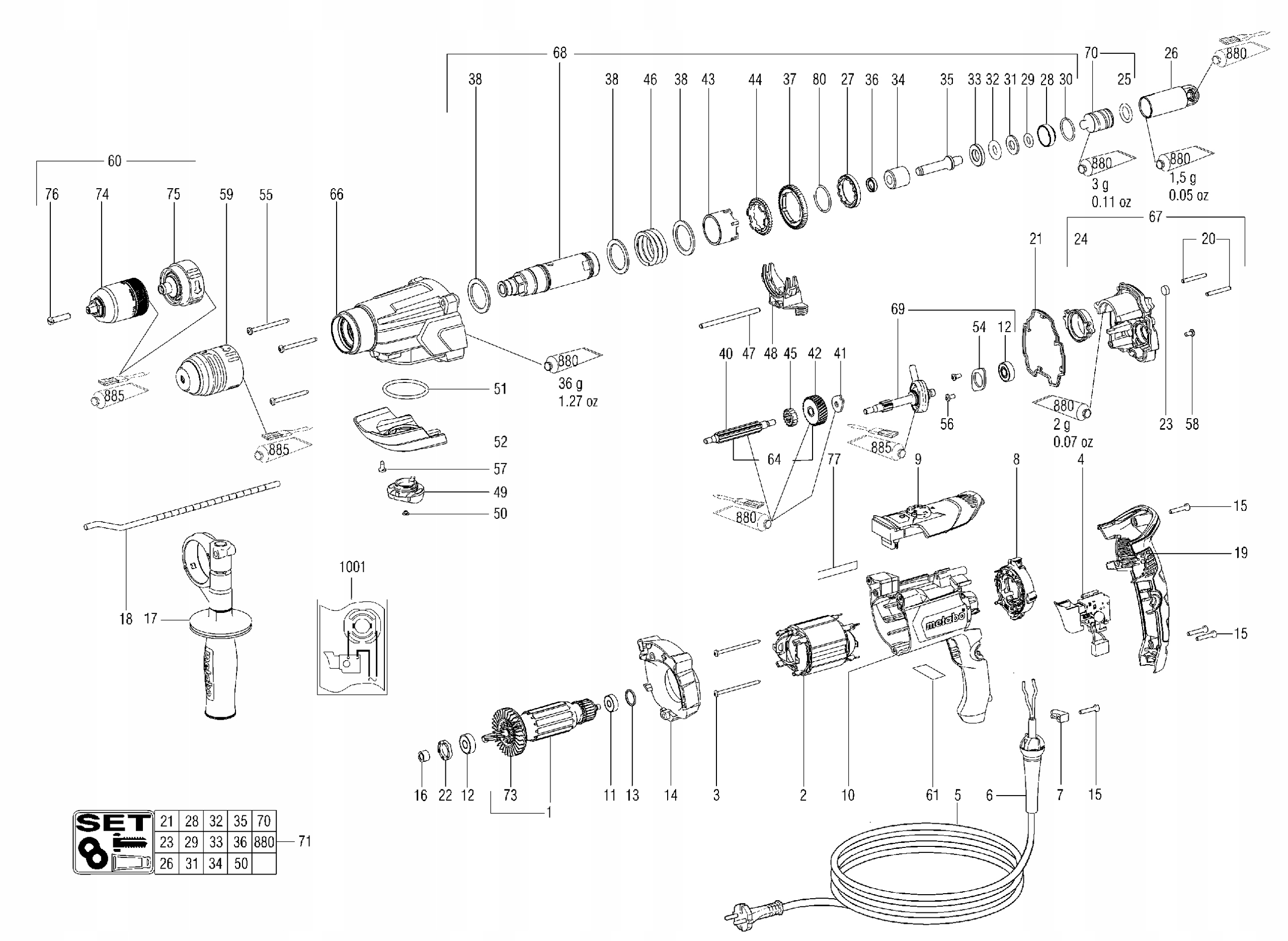 Metabo stojan do młotowiertarki UHEV 2860-2 Quick