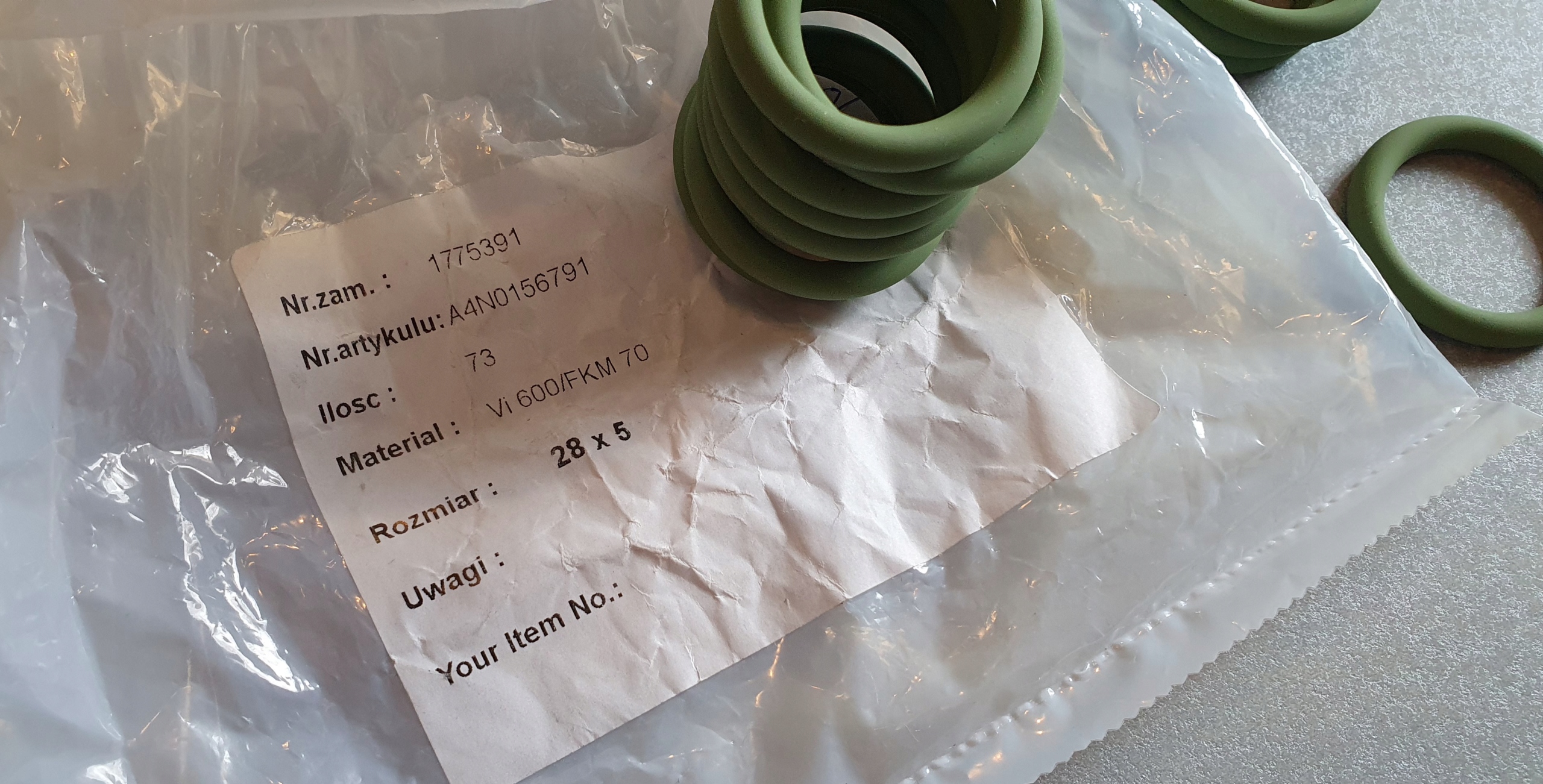 O-Ring COG 28x5 FKM70 (Vi600) A4N0156791 Kod producenta A4N0156791