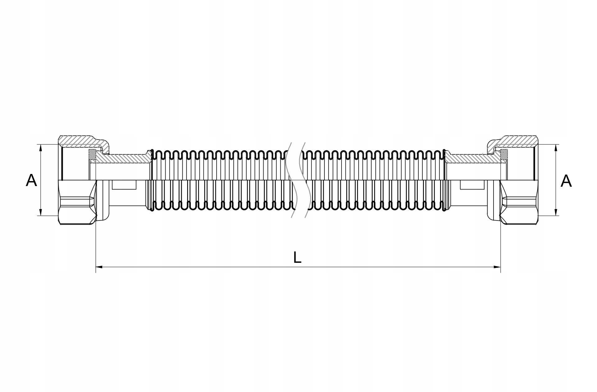Przewód GAZOWY ELASTYCZNY 3/4 cala WW 30-60 cm Długość 60 cm
