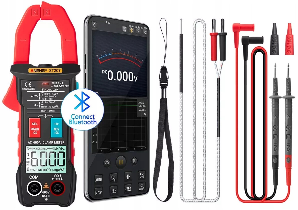 

Miernik cęgowy ST207 Aneng Bluetooth TrueRMS
