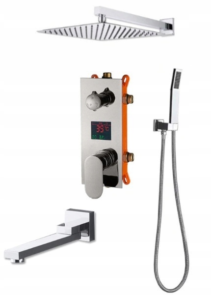 Podomietkový Sprchový Set S Výtokovým Displejom 25 CM, Chróm