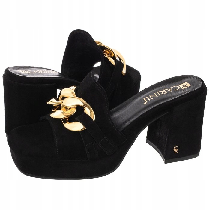 

Buty Klapki na Obcasie Carinii Czarne B7130-H20