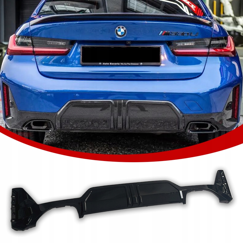 Difuzér Bmw G20 G21 Spoiler Polift LCI 340i Černý Lesk