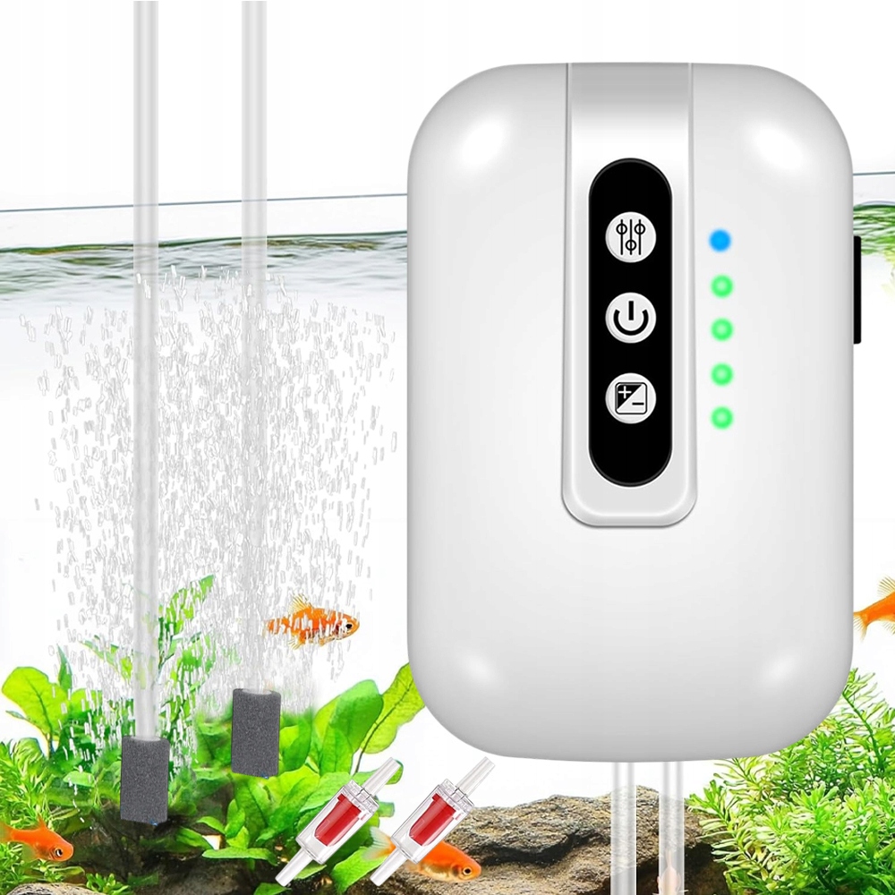 Levně Vodní Kyslíkové Čerpadlo Akvarijní Provzdušňovač Vody 2 Režimy Provozu 2000 Mah