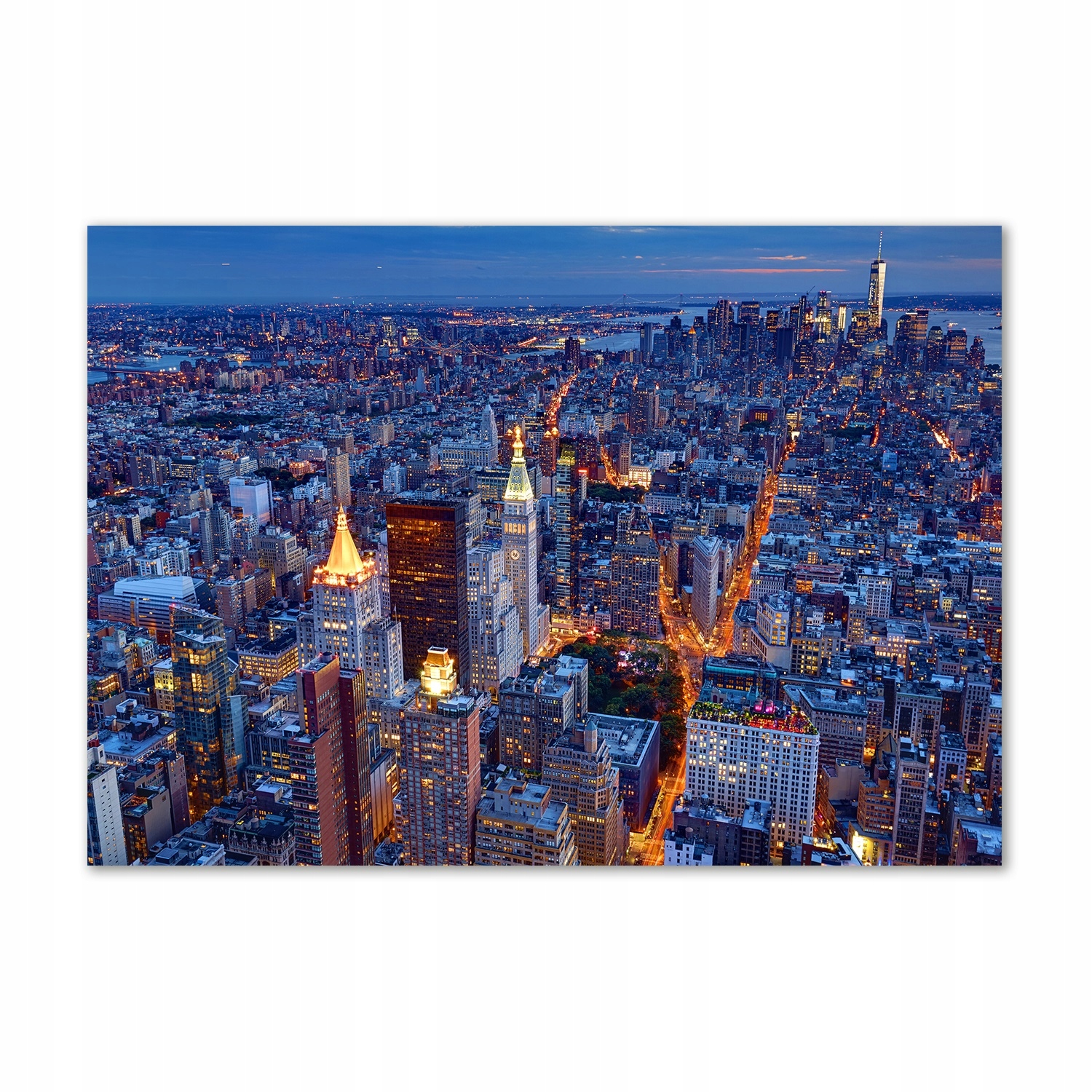 Foto obraz tvrzené sklo Manhattan v noci 100x70