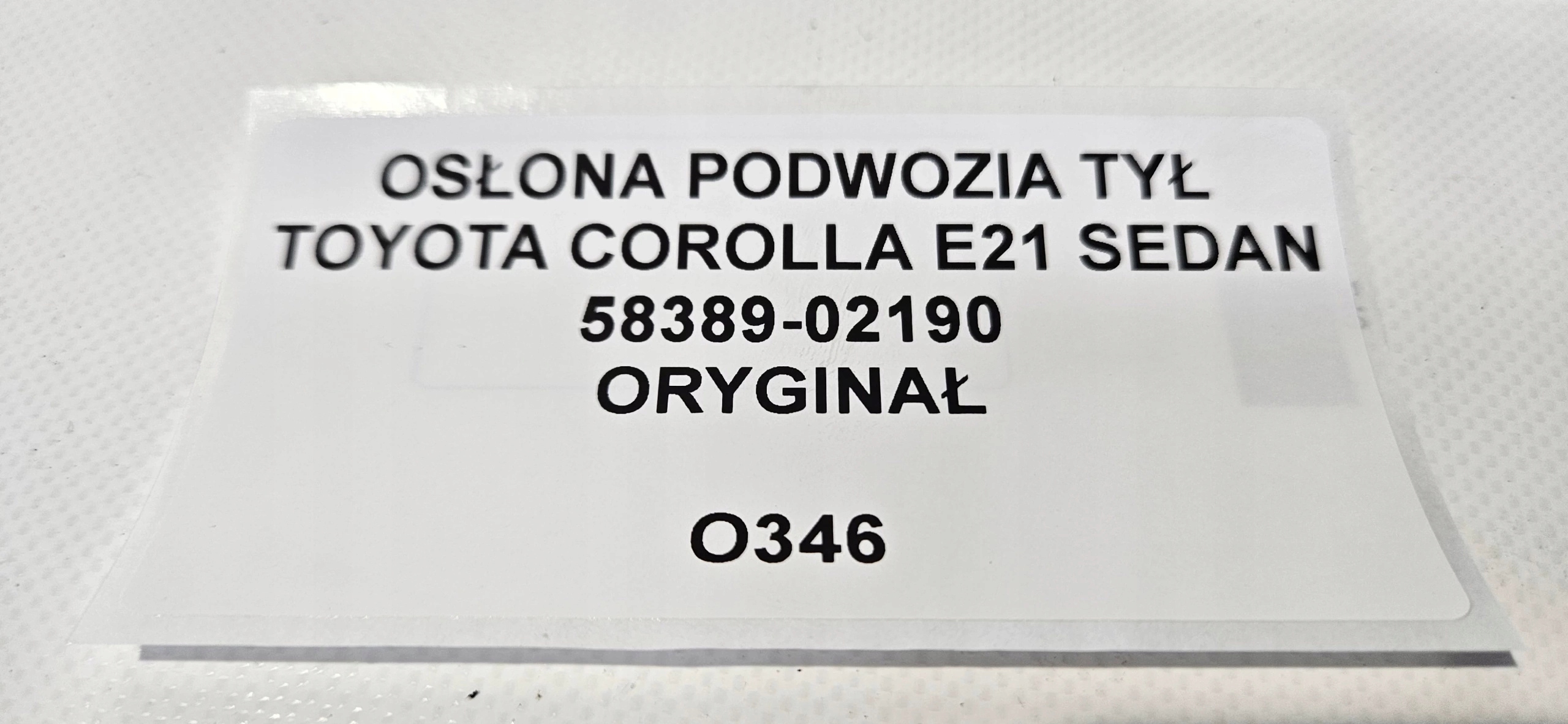 Blende Abdeckung Unterfahrschutz heck TOYOTA COROLLA E21 Sedan ORYG