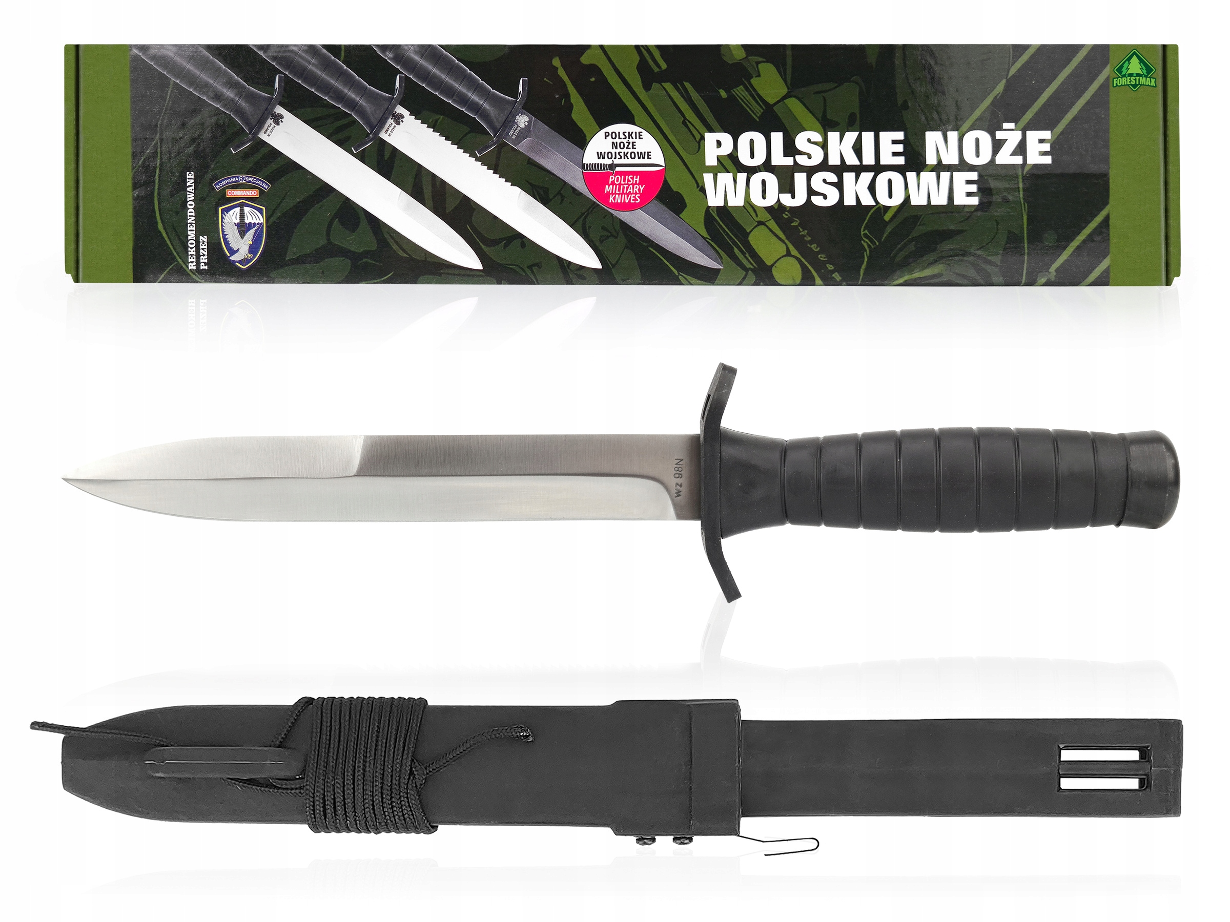 Polský taktický vojenský nůž, velikost 98, standard chromovaný v krabičce