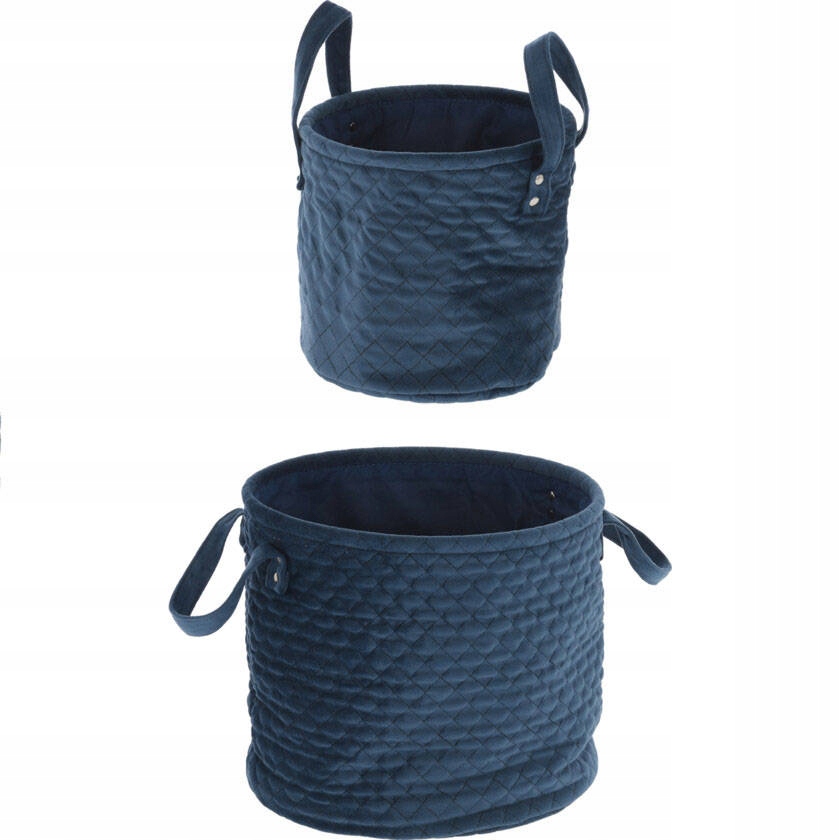KOSZ DO PRZECHOWYWANIA granatowy AKSAMITOWY 2 szt