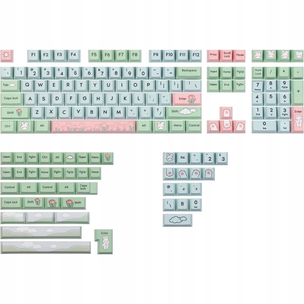 Epomaker Alice's Adventure 156 Pbt Cherry Keycaps Klawiatura mechaniczna